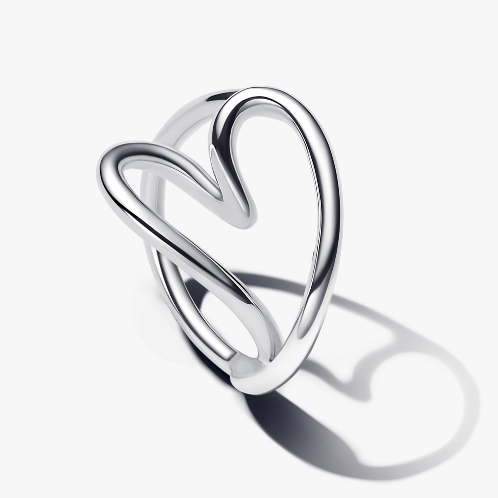 Heart sterling silver ring 193288C00-54 (High Resolution)