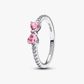 Bow sterling silver ring with fancy pink 193510C01-60 (High Resolution)