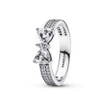 Bow sterling silver ring with clear cubi 193552C01-50
