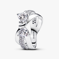 Bow sterling silver ring with clear cubi 193553C01-54 (High Resolution)
