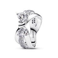 Bow sterling silver ring with clear cubi 193553C01-56