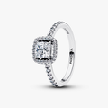 Sterling silver ring with clear cubic zirconia 193555C02-56 (High Resolution)