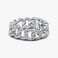 Cuban chain sterling silver ring with cl 193557C01-58 (High Resolution)
