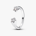 Shooting star sterling silver open ring with clear cubic zirconia 193582C01-54 (High Resolution)