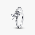 Arrow sterling silver ring with clear cu 193619C01-50 (High Resolution)