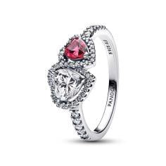Hearts sterling silver ring with cherrie 193662C01-56