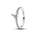 Butterfly sterling silver ring with clear cubic zirconia 194269C03-52