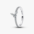 Butterfly sterling silver ring with clear cubic zirconia 194269C03-56 (High Resolution)