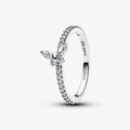 Butterfly sterling silver ring with clear cubic zirconia 194269C03-50 (High Resolution)