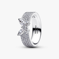 Butterfly sterling silver ring with clea 194270C01-56 (High Resolution)