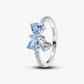 Bow sterling silver ring with dream blue crystal a (High Resolution)