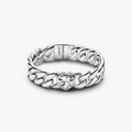 Heart Cuban Chain Ring Silver (High Resolution)
