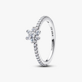 Flower sterling silver ring with clear cubic zirco 194499C01 (High Resolution)