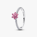 Flower sterling silver ring with fancy pink and cl 194499C02 (High Resolution)