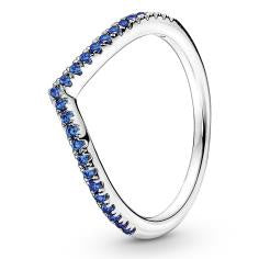 Wishbone sterling silver ring with stell 196316C02-48