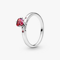 You & Me Silver Ring w Fuschia Pink CZ 196574CZRMX-54 (High Resolution)