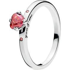 You & Me Silver Ring w Fuschia Pink CZ 196574CZRMX-54