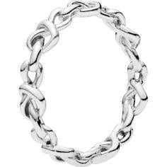 Knotted Hearts Silver Ring 198018-60