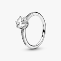 Clear Sparkling Crown Silver Ring w Clea 198289CZ-52 (High Resolution)