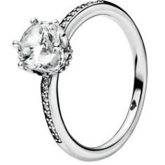 Clear Sparkling Crown Silver Ring w Clea 198289CZ-52