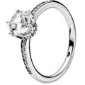 Clear Sparkling Crown Silver Ring w Clear CZ 198289CZ-58