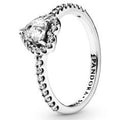 Elevated Heart Silver Ring w CZ 198421C01-58