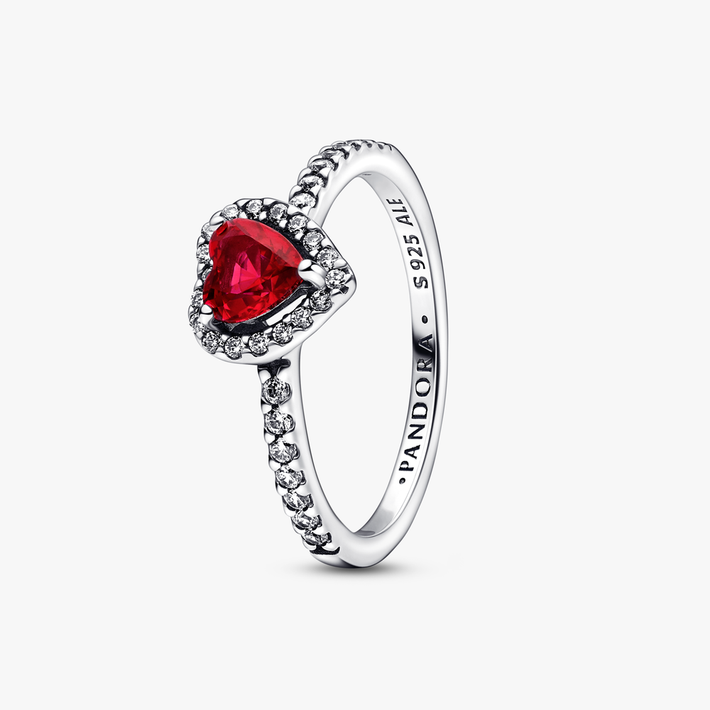 Pandora 198421C02-58 s/s heart ring with cherries jubilee red crystal and CZ 198421C02-58 (High Resolution)
