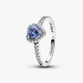 Heart sterling silver ring with cornflow 198421C05-60 (High Resolution)