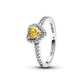 Heart sterling silver ring with vibrant 198421C06-56