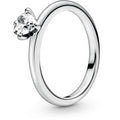 Heart sterling silver ring with clear cu 198691C01-60