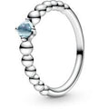 March Aqua Blue Silver Ring with Man-Mad 198867C01-52