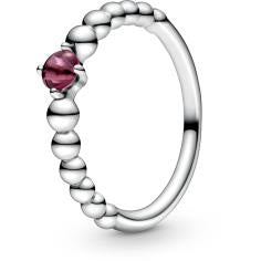 July Passionate Red Silver Ring with Man 198867C02-52