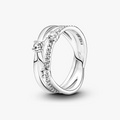 Triple band sterling silver ring with clear cubic zirconia 199400C01-54 (High Resolution)