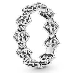 Rose Petals Band Silver Ring 199401C00-58
