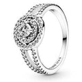 Sparkling Double Halo Silver Statement R 199408C01-54