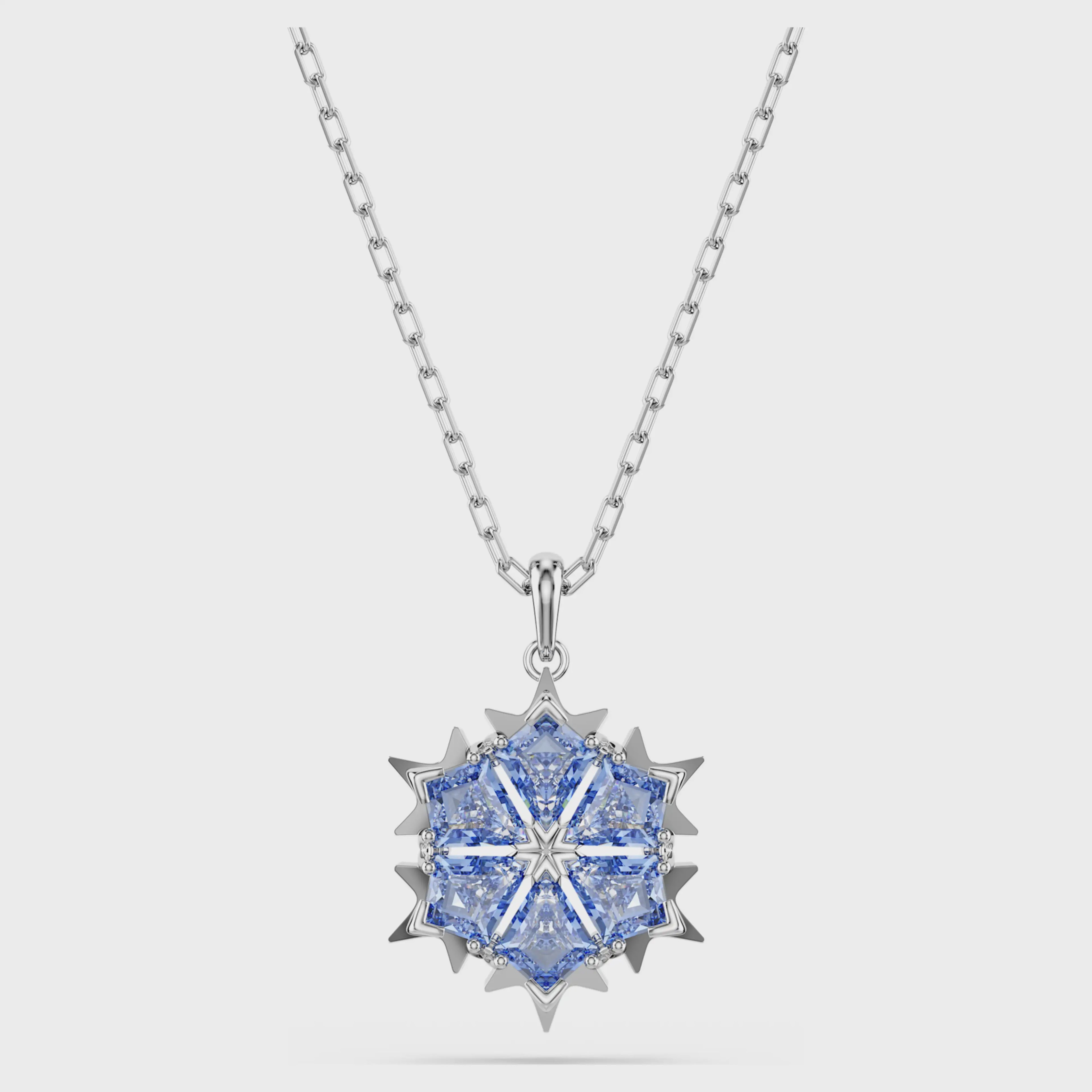Magic pendant Snowflake, Blue, Rhodium plated 5735399