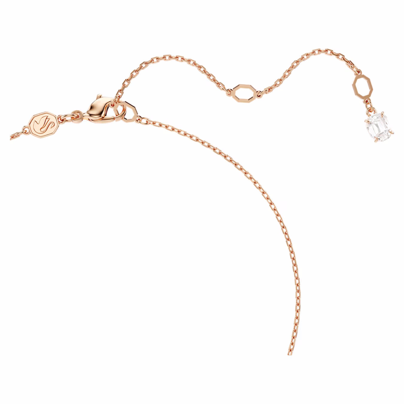 Matrix pendant Crystal pearl, Round cut, White, Rose gold-tone plated