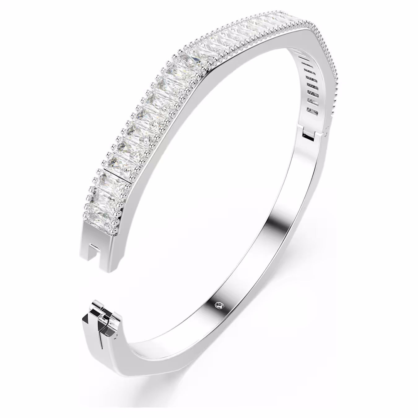 Matrix bangle Baguette cut, Octagon shape, White, Rhodium plated M 5705784