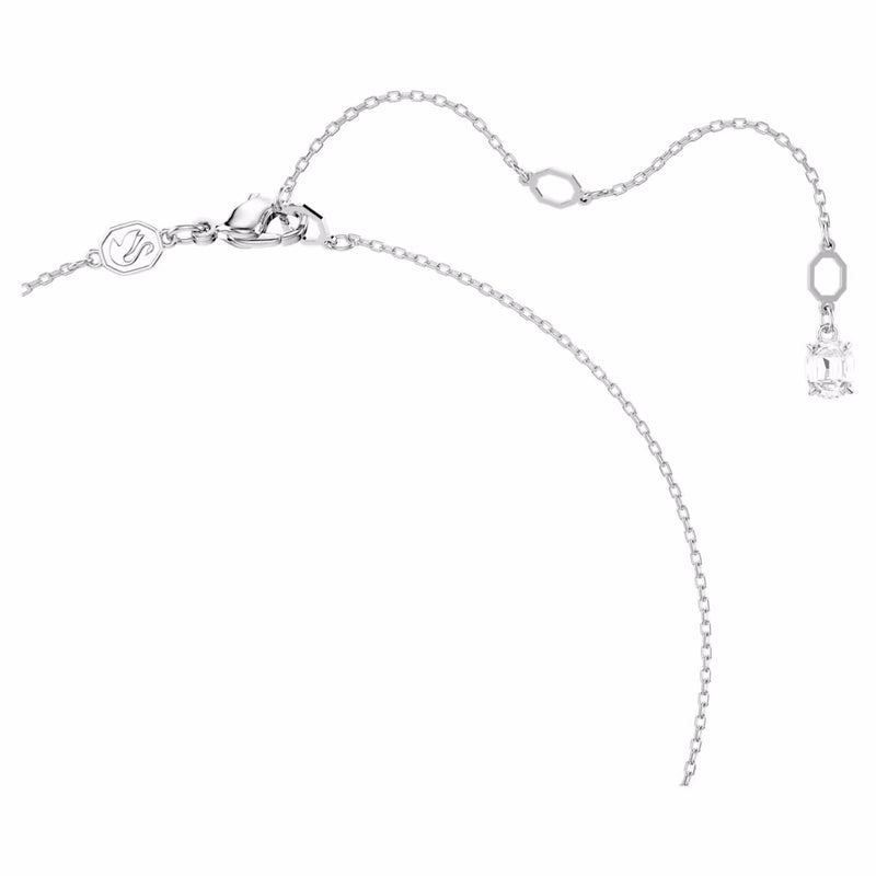 Stilla pendant Octagon cut, White, Rhodium plated