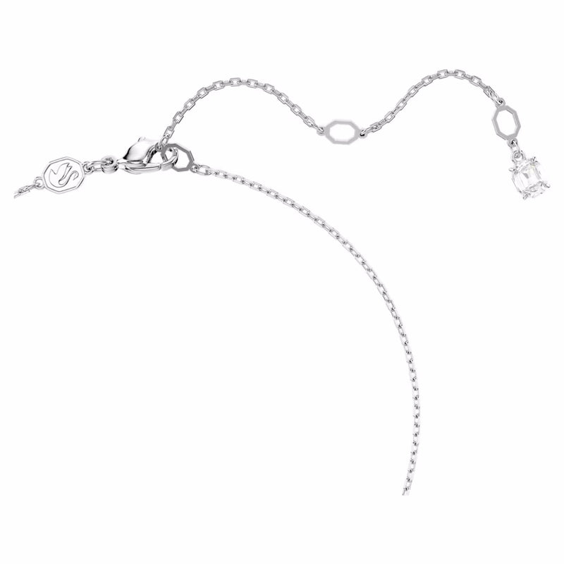 Matrix set Crystal pearl, Round cut, White, Rhodium plated