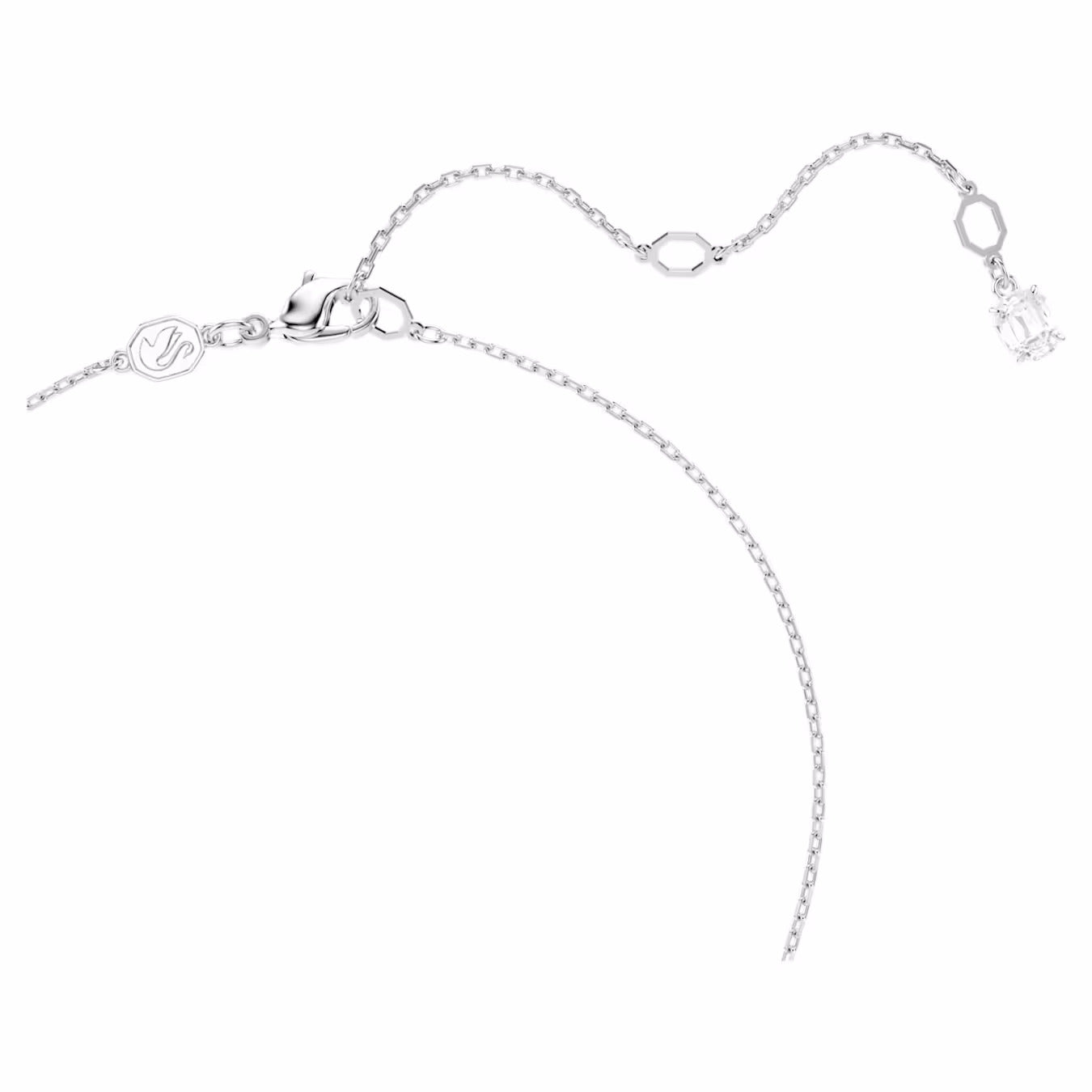Hyperbola pendant Mixed cuts, Twist, White, Rhodium plated 5689723