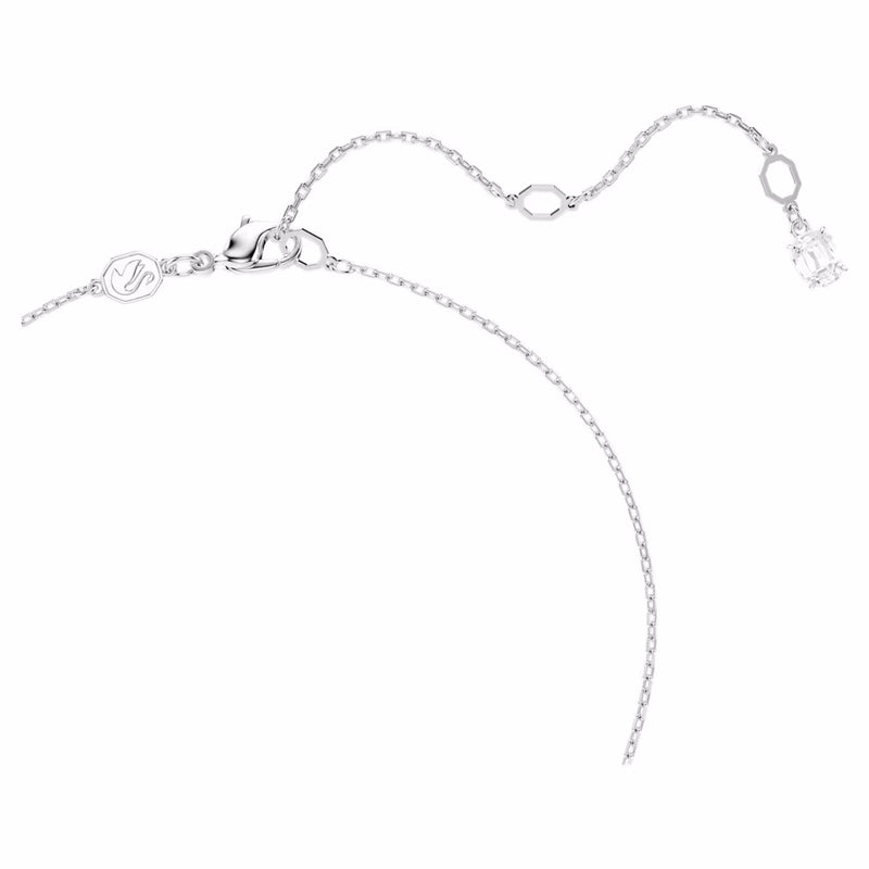 Hyperbola pendant Mixed cuts, Twist, White, Rhodium plated