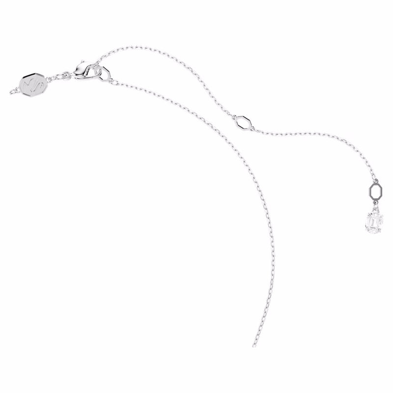 Idyllia pendant and brooch Mixed cuts, Snowflake, White, Rhodium plated