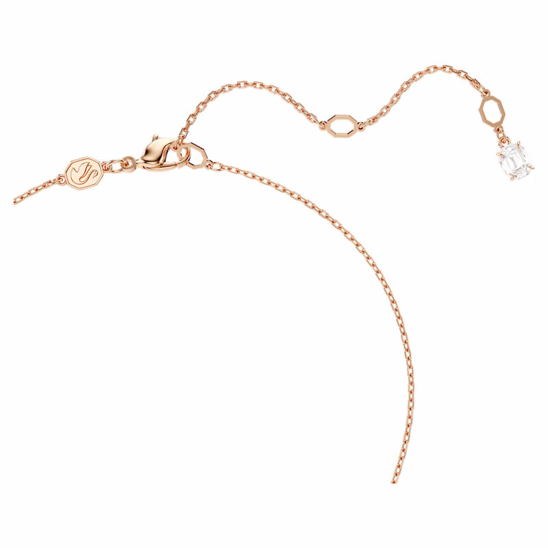 Hyperbola pendant Mixed cuts, White, Rose gold-tone plated