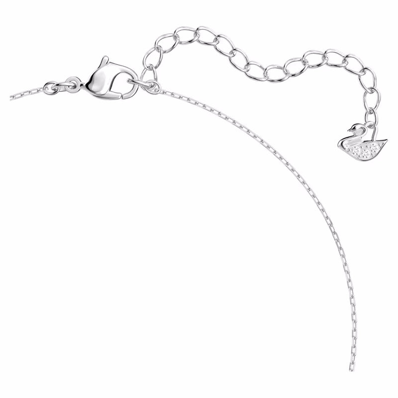 Attract necklace Round cut, White, Rhodium plated