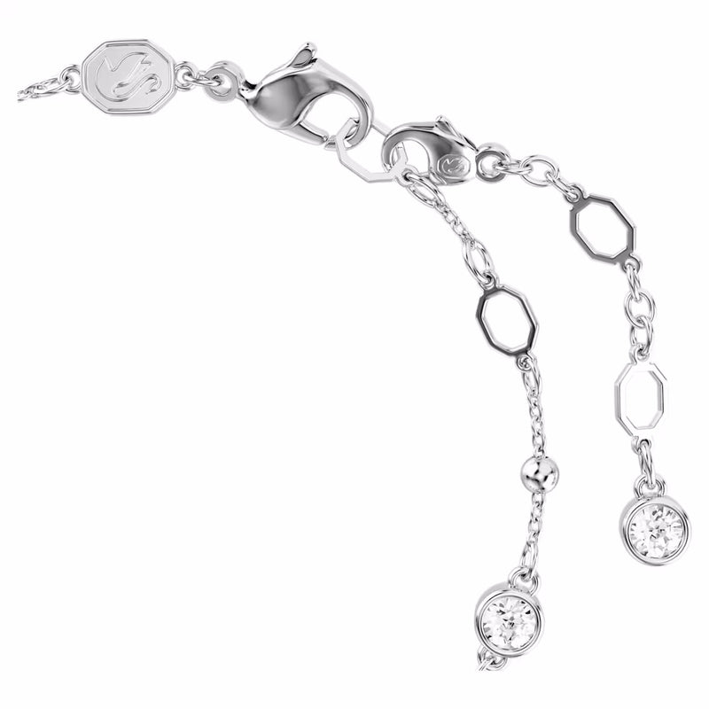 Imber bracelet Round cut, White, Rhodium plated