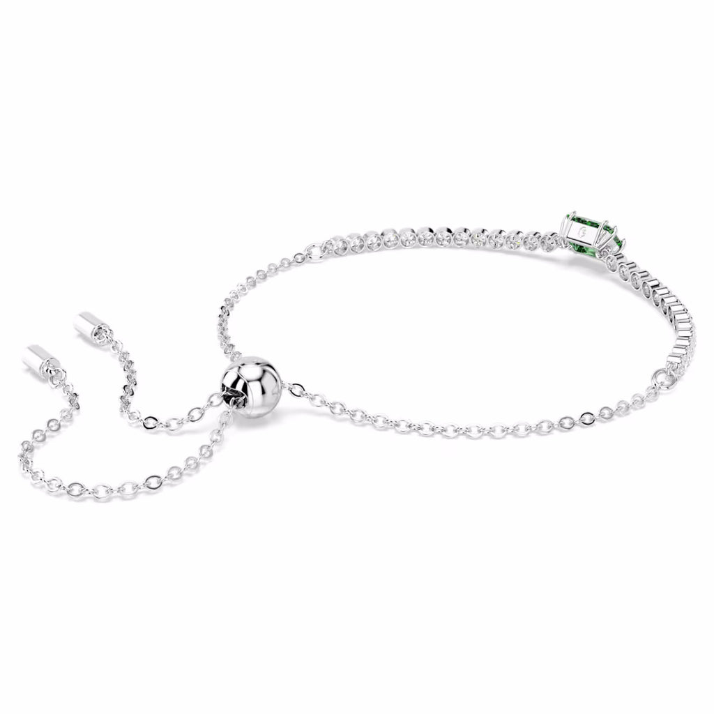 Matrix bracelet Mixed cuts, Green, Rhodium plated 5693411