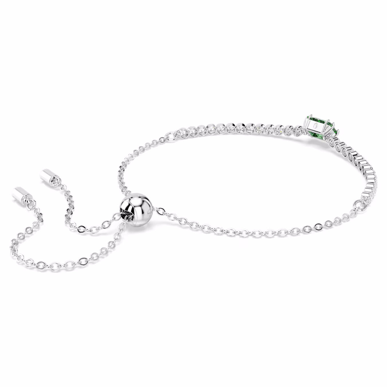 Matrix bracelet Mixed cuts, Green, Rhodium plated 5693411