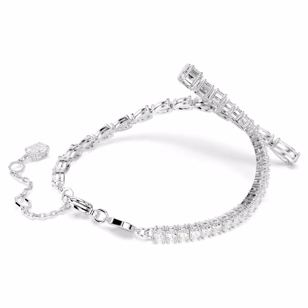 Matrix bracelet Mixed cuts, White, Rhodium plated 5693154
