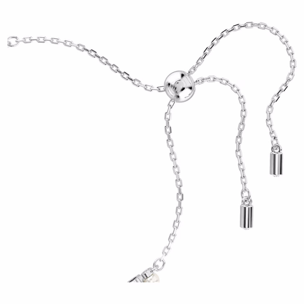 Matrix bracelet Crystal pearl, Round cut, White, Rhodium plated M 5689633